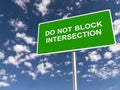 Do not block intersection traffic sign