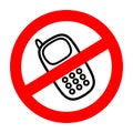 Do not call on your mobile phone on a white background
