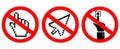 Do not click or touch vector sign