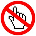 Do not click vector sign