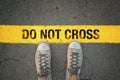 Do not cross the line Royalty Free Stock Photo