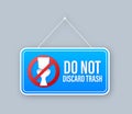 Do not discard trash on dust background. Icon for paper design.