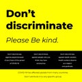 Do not discriminate, please be kind. Design for World mental health day. on. Medical health care design