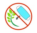 Do not dispose Face mask to the environment icon vector illustration