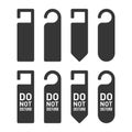 Do Not Disturb Door Hanger Sign Set. Vector Royalty Free Stock Photo