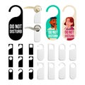 Do Not Disturb Door Knob Hanging Signs Set Vector Royalty Free Stock Photo