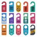 Do not disturb. Hotel handle door room symbols for vector illustrations