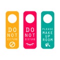 Do not disturb hotel service door tags