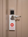 Do not disturb hotel sign on door lock