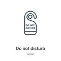 Do not disturb outline vector icon. Thin line black do not disturb icon, flat vector simple element illustration from editable