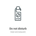 Do not disturb outline vector icon. Thin line black do not disturb icon, flat vector simple element illustration from editable