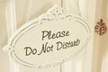 Do Not Disturb Sign Hanging On Door Royalty Free Stock Photo