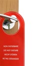 Do not disturb sign hanging on the door handle Royalty Free Stock Photo