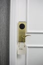 Do not disturb sign on a hotel room door Royalty Free Stock Photo