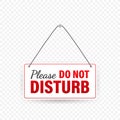 Do not disturb vintage rusty metal sign on a white background, vector illustration. Royalty Free Stock Photo