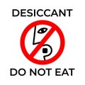 Do not eat desiccant icon