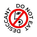 Do not eat desiccant icon