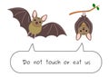 Do not eat or touch bats Royalty Free Stock Photo