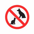 Do not enter with dogs and cats sign