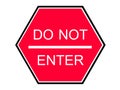 Do not enter red sign Royalty Free Stock Photo