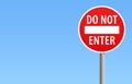 Do not enter road sign blue sky vector illustration Royalty Free Stock Photo