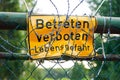 do not enter sign - Betreten verboten