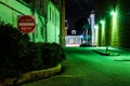 Do Not Enter sign in a dark alley at night in Hanover, Pennsylvania. Royalty Free Stock Photo