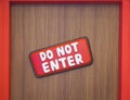 Do not enter sign. DO NOT ENTER or restriction area in the door with cartoon look and feel. Sign for children bedroom
