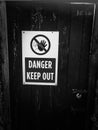 Do not enter sign on the door danger keep out Royalty Free Stock Photo