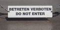 Do not enter sign in German and English