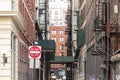 Do not enter sign marking the way on Cortlandt Alley off of Canal Street in Manhattan, New York City Royalty Free Stock Photo