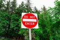 Do Not Enter Sign Restriction Amidst Forest Area