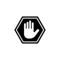 Do Not Enter Stop Hand Flat Vector Icon