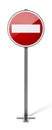 Do not enter traffic sign isolated on white background. 3D illustration Royalty Free Stock Photo