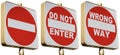 Do Not Enter or Wrong way - Road sign Photography Royalty Free Stock Photo