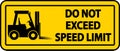 Do Not Exceed Speed Limit Label Sign On White Background