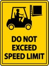 Do Not Exceed Speed Limit Label Sign On White Background