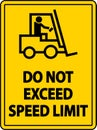 Do Not Exceed Speed Limit Label Sign On White Background