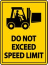 Do Not Exceed Speed Limit Label Sign On White Background