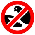 Do not feed birds forbidden sign Royalty Free Stock Photo