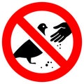 Do not feed birds forbidden sign, modern round sticker, vector illustration Royalty Free Stock Photo