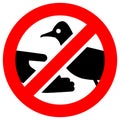 Do not feed birds forbidden sign, modern round sticker, vector illustration Royalty Free Stock Photo