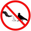Do not feed birds forbidden sign. stop do not feed the animals beware. flat style