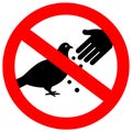 Do not feed birds forbidden sign Royalty Free Stock Photo