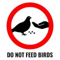 Do not feed the birds vector sign