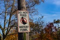 Do Not Feed Water-Fowl sign Royalty Free Stock Photo