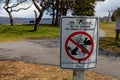 `Do not feed the wildlife`: Park sign in Ottawa Royalty Free Stock Photo