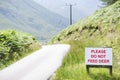 Do not feedd wild deer sign at Glen Etive Scotland