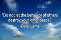 Do not let the behavior of others destroy your inner peace.  Blue sky with clouds, beautiful peaceful sky.  Think positive. Royalty Free Stock Photo