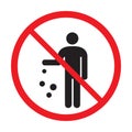 Do not litter, keep it clean, prohibition sign icon vector for graphic design, logo, web site, social media, mobile app, ui Royalty Free Stock Photo